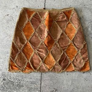 Brown leather skirt